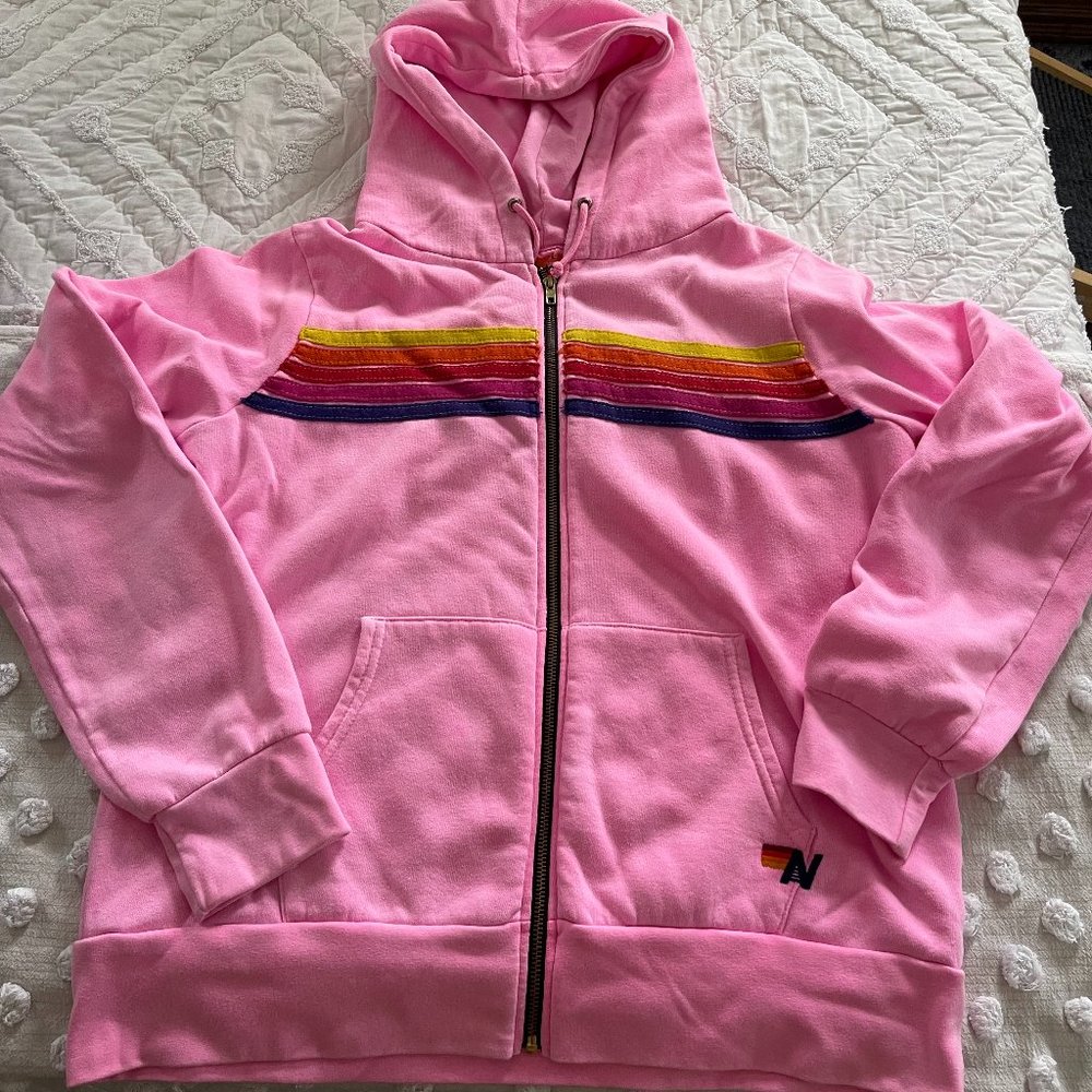 EUC AVIATOR NATION Neon Pink 5 stripe - Large